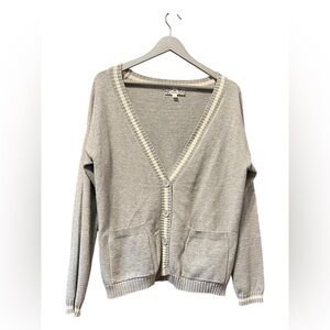 Pink Republic Gray & White Cardigan Sweater – Size Small